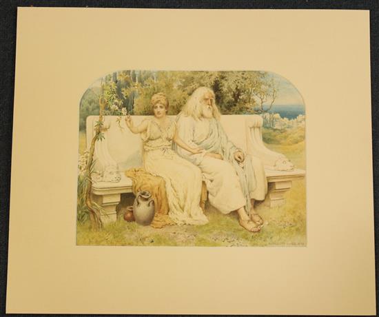 Norman Prescott-Davies (1862-1915) Beauty and Old Age, 8.5 x 10.75in., unframed